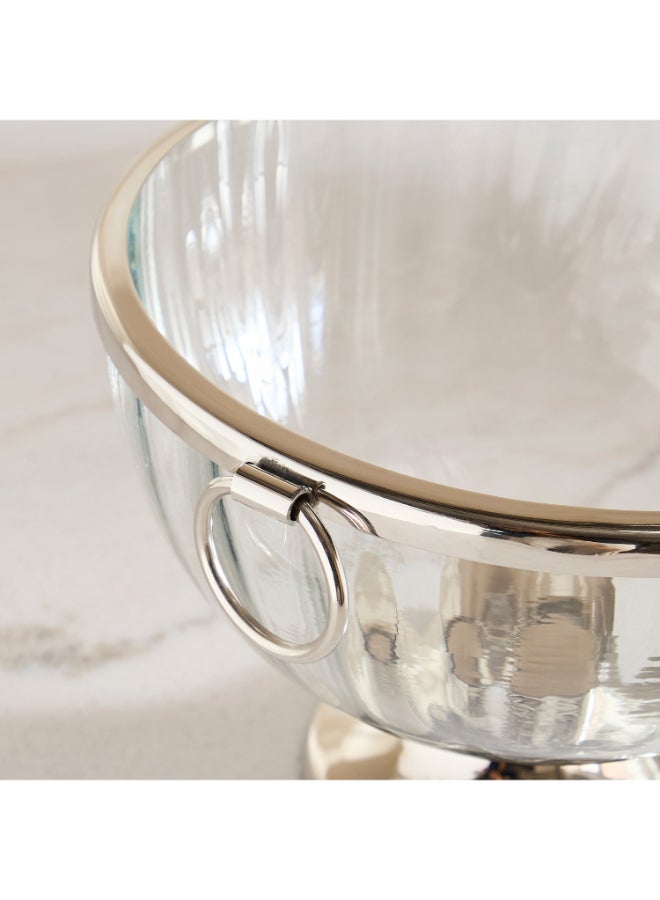 Home Box Glass Bowl with Stainless Steel Rim - 25x25x19 cm - Image 3